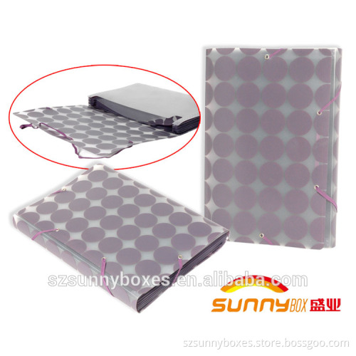 Printed Frosted PP Expandable File Letter Holder Organizer With Elastic Band